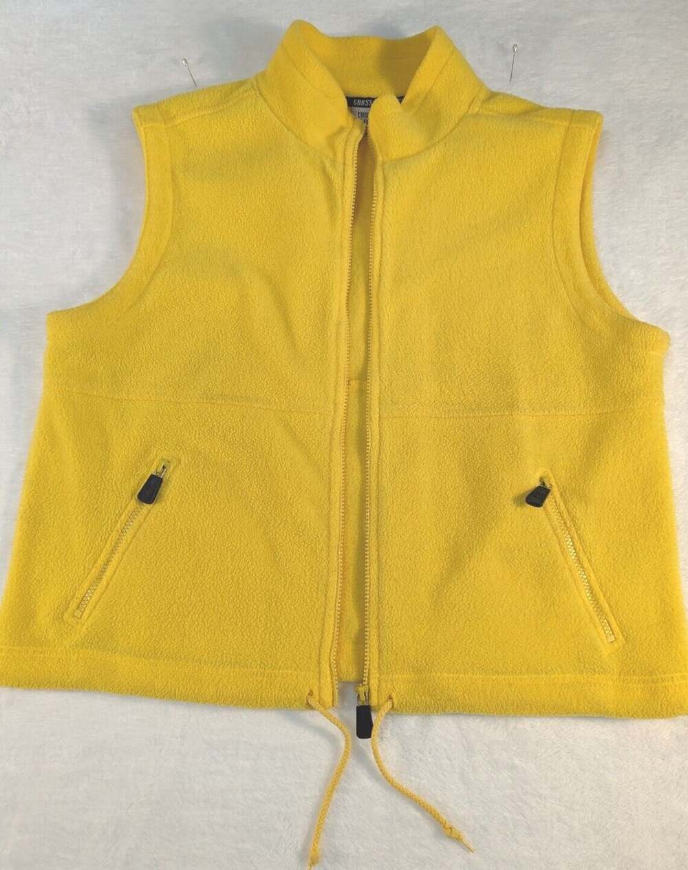 Crossroads Sport Fleece Vest Sz L Butter Yellow Bust 44